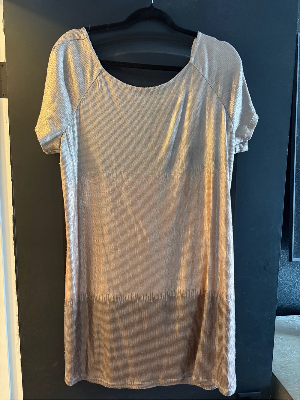 Women's Short Sleeve Gradient Tunic Top - Beige & Brown